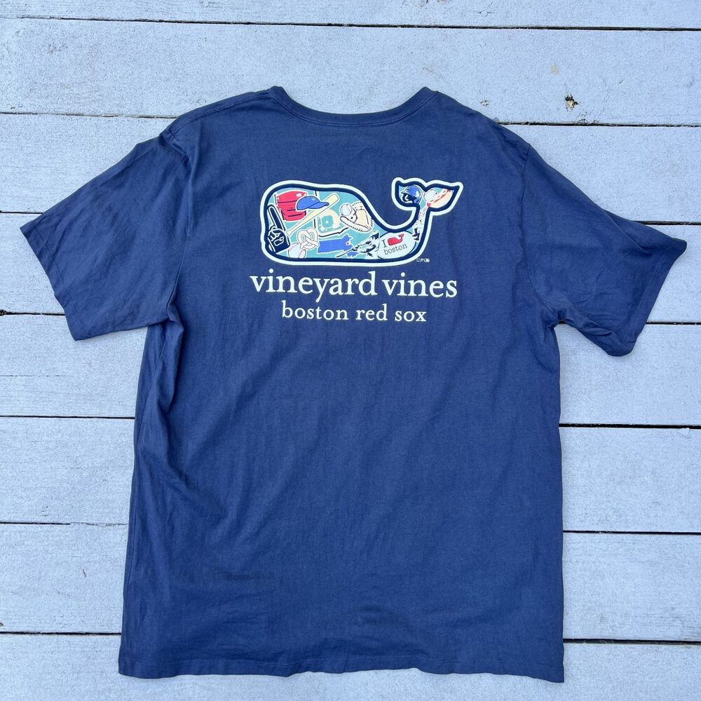 Vineyard Vines Boston Red Sox Graphic T-Shirt Blue Men's-Size XL